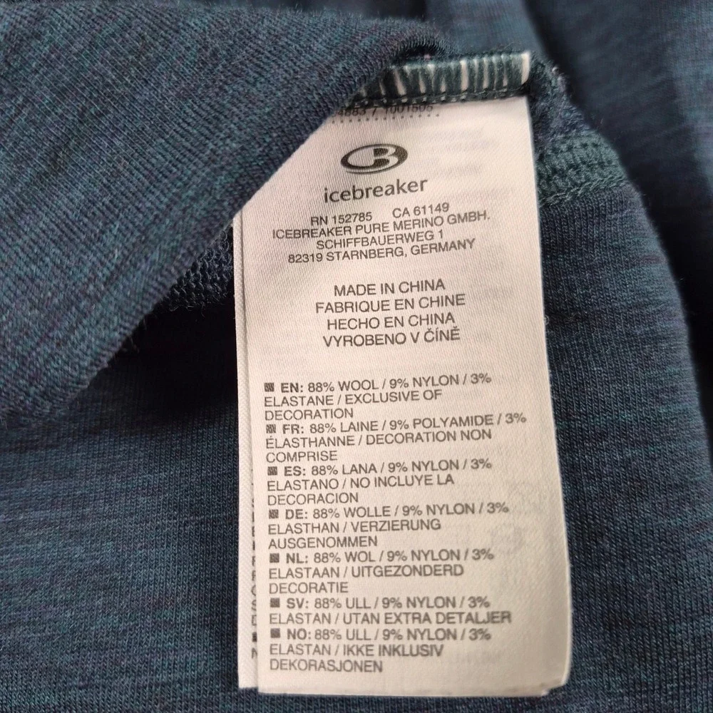Icebreaker Hoodie Mens L Blue Merino Wool Shifter Full Zip Jacket Outdoors